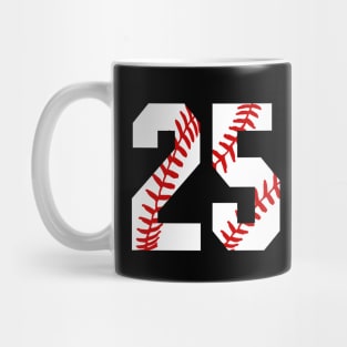 Baseball Number 25 #25 Baseball Shirt Jersey Favorite Player Biggest Fan Mug